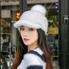 Imitation mink environmentally friendly duck tongue hat with adjustable female winter fur ball hat