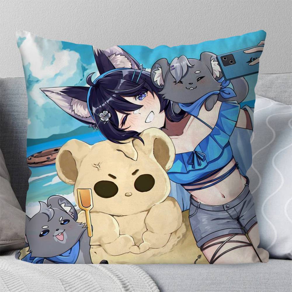 Eeiris Zzuro Vtuber Anime Pillow Case Fashion Square Pillowcase Bedroom Sofa Room Ins Decoration Leisure