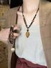 Hand-Woven Pine Nut Wood Bead Necklace - Chinese Retro Style Versatile Fashion Accessory