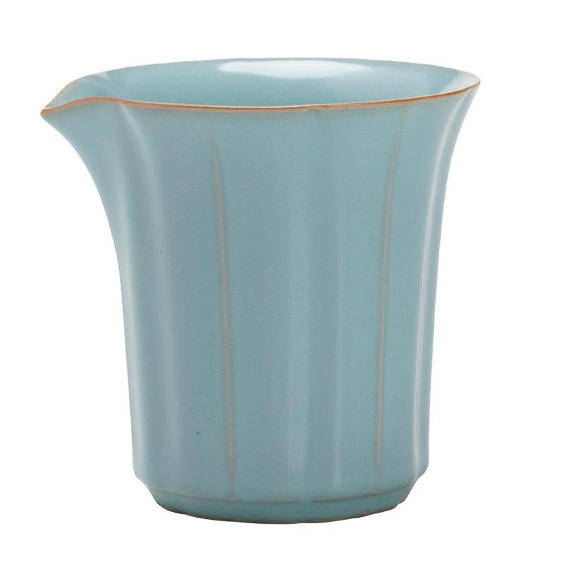 Ceramic household fair cup Ru kiln can raise open piece Kung Fu tea set Tea sea thickened anti-scalding tea separator Tea ceremony zero match