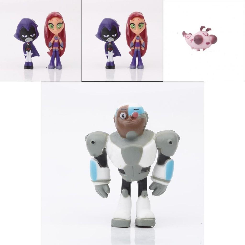 Adorable Teen Titans Go Figure Set Featuring Robin Raven Beast Boy And Starfire
