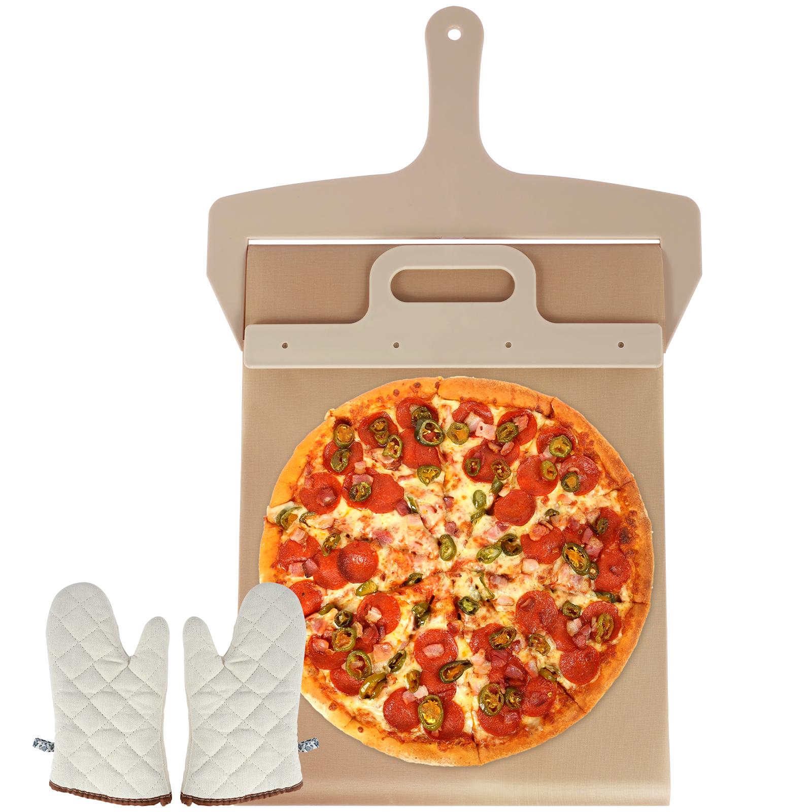 Скользящая лопатка для пиццы с ручкой Деревянная скользящая лопата для пиццы Портативная прочная лопатка-шпатель для пиццы с прихваткой для выпечки