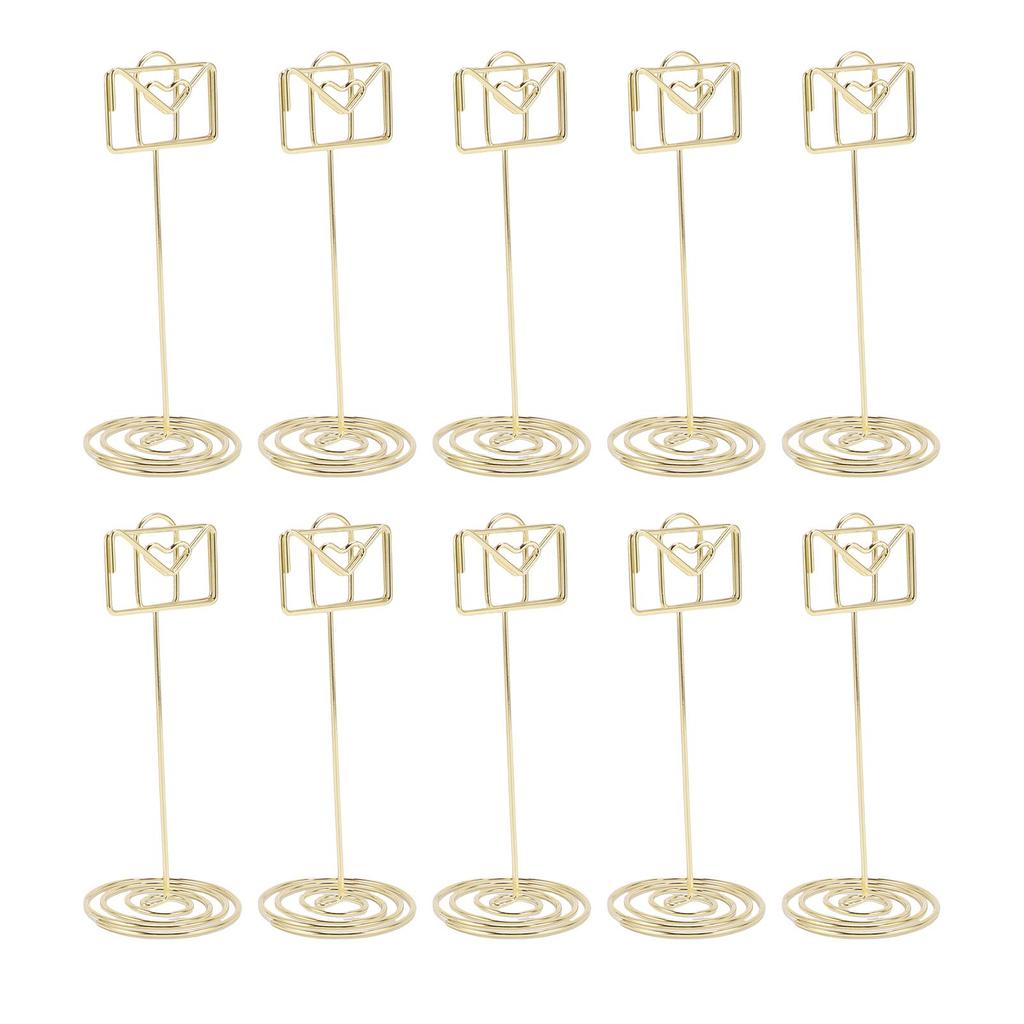 10PCS Table Number Holders Envelope Shape Metal Card Clips for Photo Menu Place Cards Restaurant Wedding Party