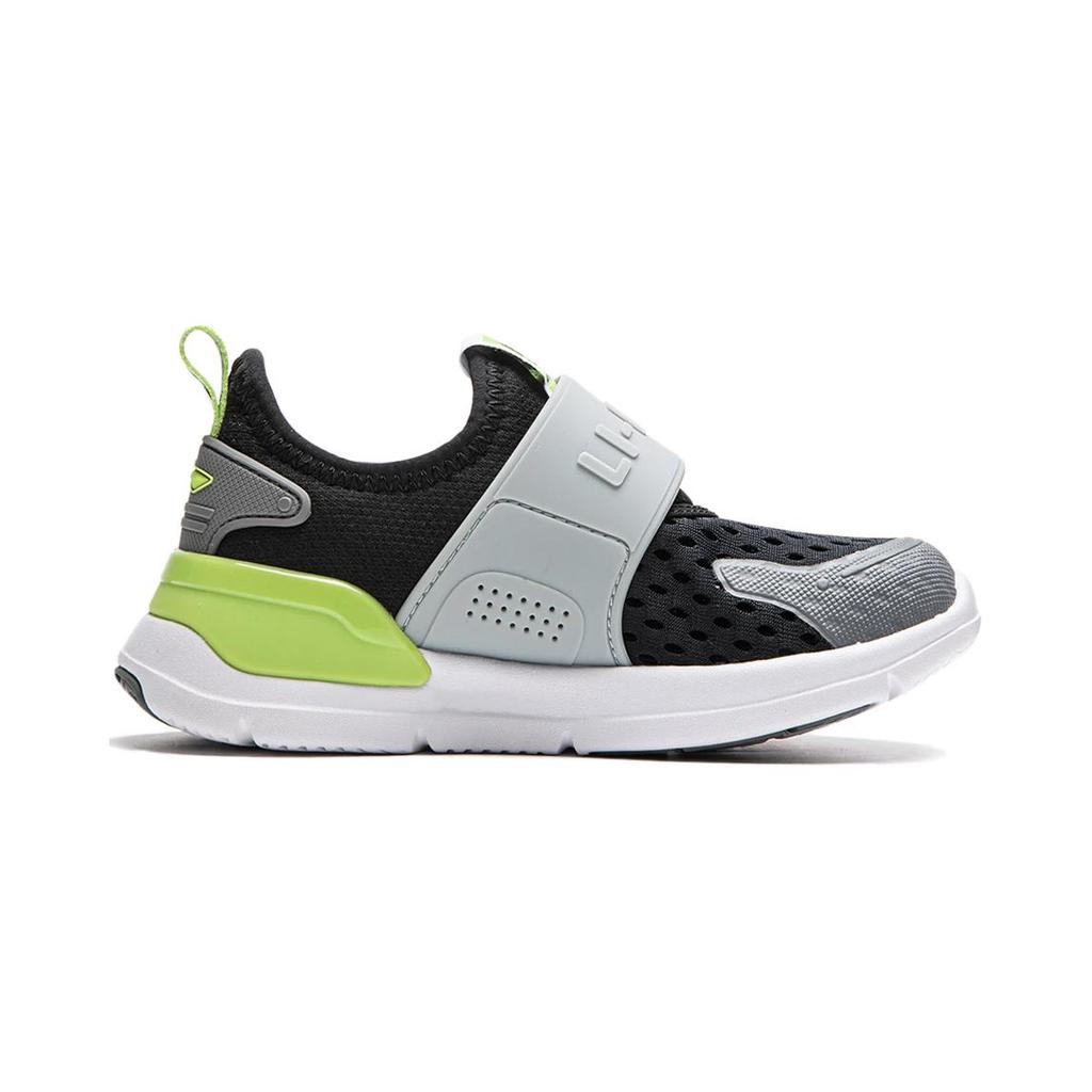 Li-Ning Cloud Non-Slip Anti-Kick Shock Absorbing Wear-Resistant Breathable Low-Top Casual Shoes Kids Sneaker Black Gray Green YKNU040-7