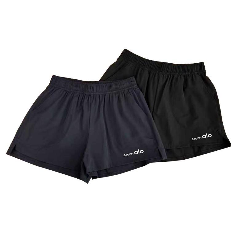 Womens High-Waisted Wide-Leg Tie-Front Shorts Cotton-Polyester Casual Pants Black Navy