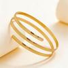 Three-Layer Hollow Geometric Metal Arm Ring: High-End, Adjustable Punk Bracelet