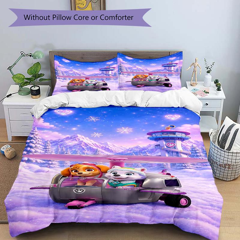 3Pcs Winter Rescue Adventure Bedding Set Quilt Cover Pillowcase Home Christmas Halloween Gift 1 Duvet Cover 2 Pillowcase S1431