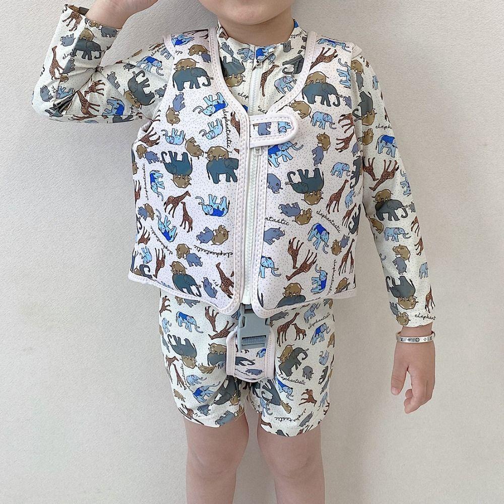 Not Falling Off Child Buoyancy Vest Adjustable Anti Rollover Baby Swimming Jackets Stable Cartoon Inflation-Free Swimming Vest