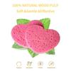 Biodegradable Compressed Heart Shape Facial Cleansing Puff | Wood Pulp Sponge | Absorbent & Reusable Washable Makeup Remover Pads
