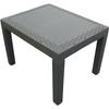 Table basse - JACK - effet rotin anthracite - Gris - Hauteur 40 cm