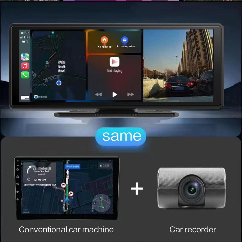 10.26" CarPlay Portable Screen: MP5 Navigation, Reversing Interconnection, Bluetooth, 4K Recorder