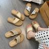 thick-bottomed pearl slippers women's summer wear 2025 new versatile cover-toed beach lazy drag fairy wind cool slippers