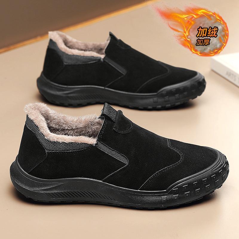 Men's shoes autumn and winter welder construction site work outdoor velvet one pedal cotton shoes mountaineering labor insurance shoes