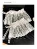 Korean Mesh Polka Dot Lace Butt Curtain: Chic Layering Waist Accessory for Girls with Pants & Skirts.