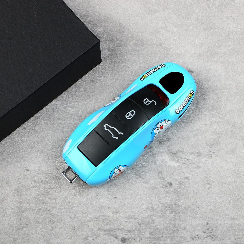Suitable for Porsche Doraemon Blue Keycase Macartney Panamera 718 Car Key Modification 911
