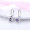 925 Sterling Silver Hoop Earrings Closely Set Purple Zircon Iris Butterfly Star Moon Cat Earrings for Women Fashion Jewelry Gift