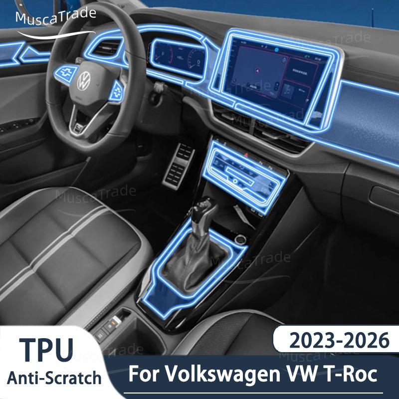 Für VW T-Roc 2025 2024 PPF Schutzfolie Zubehör Innen transparentes TPU GPS Navigation Schalttafel Mittelkonsolen Aufkleber