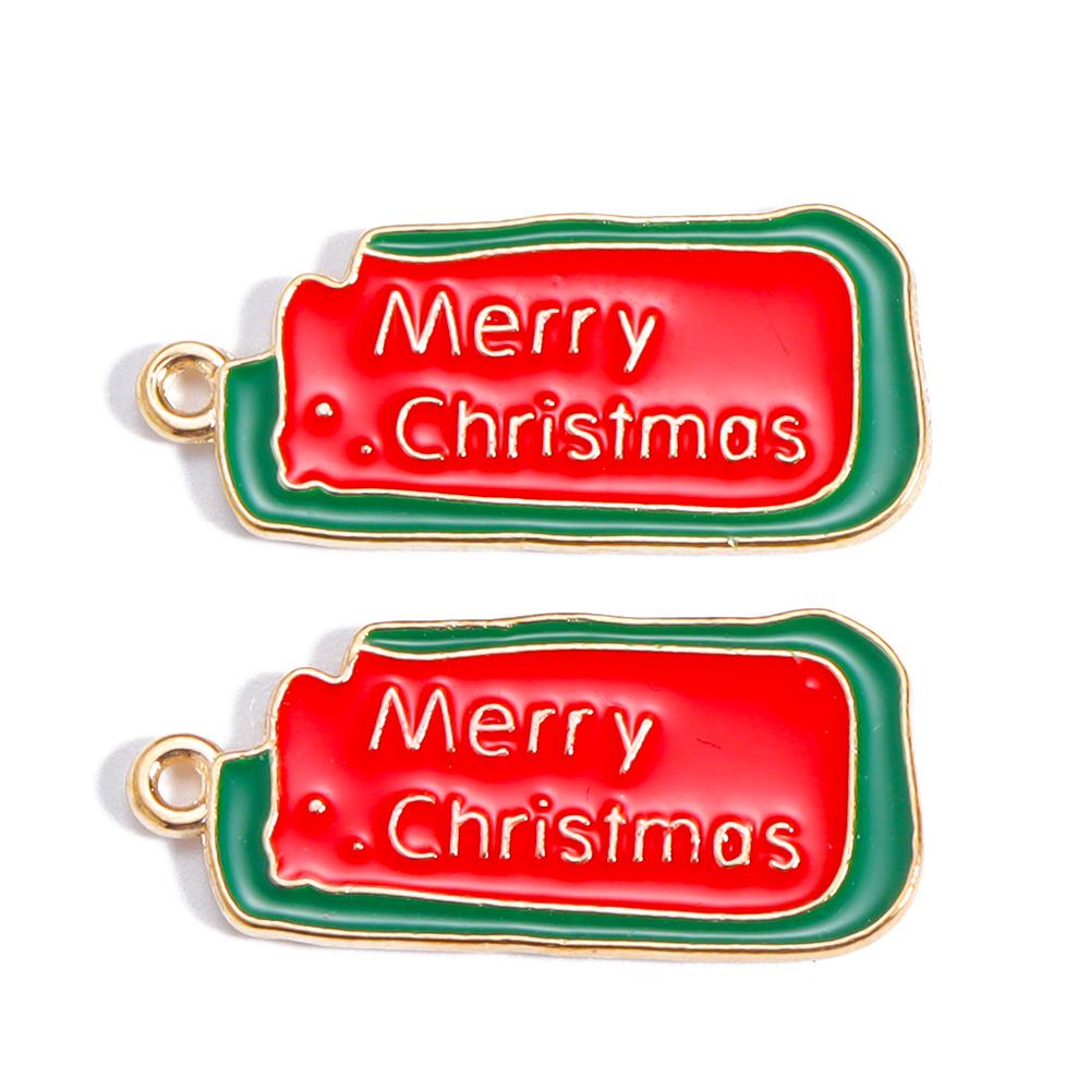Enamel Christmas Charms Christmas Elk Gift Snowman Santa Claus Pendant for Diy Necklace Earring Jewelry Making Accessories