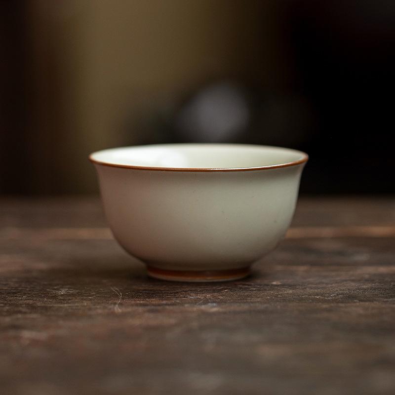 Yellow Glaze Ceramic Tea Cup, Traditional Chinese Kungfu Tea Set for Gongfu Tea, Pu‘er, Oolong - Handmade Zen Style Tea