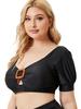 Reggiseno bikini imbottito con spalline sottili e maniche raglan Rosegal Plus Size