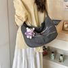 Letter print canvas bag for women2026Spring new trendy fashi tote bag for students, large capacity crossbody bag for school