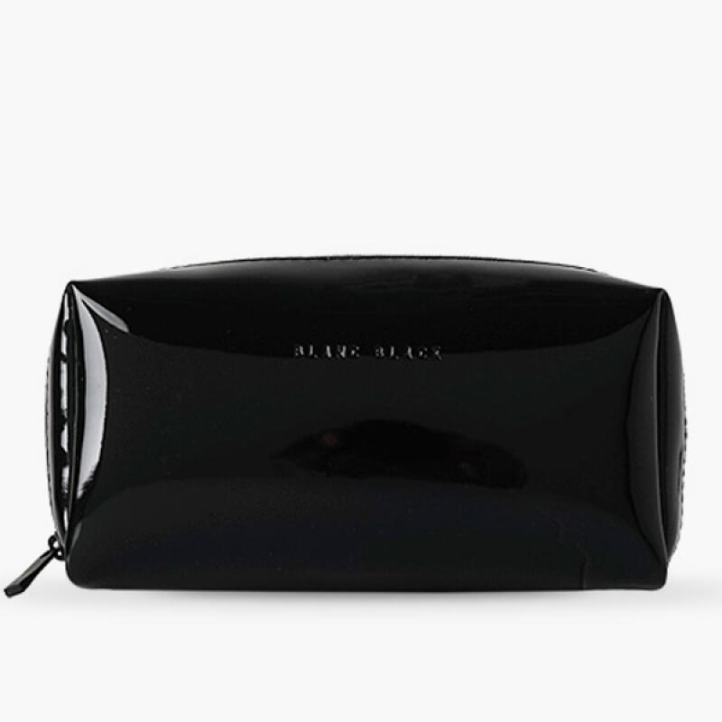 Эмалевая прямоугольная косметичка [Черная]