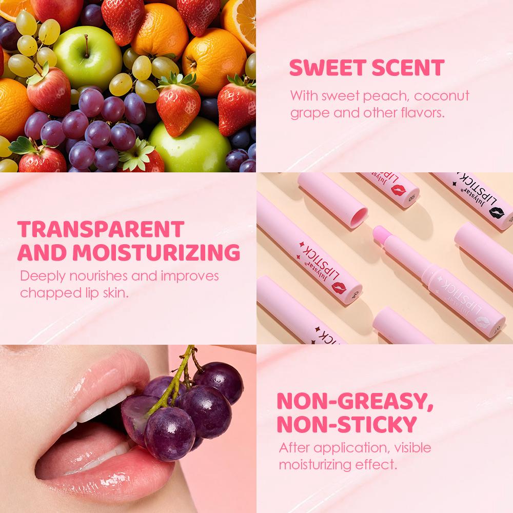 Julystar 8 Colors Fruity Color Changing Lipstick, Temperature Magic Mood Lip Balm, Moisturizing Hydrating Lip Glow, Natural Sheer Tinted Lip Makeup