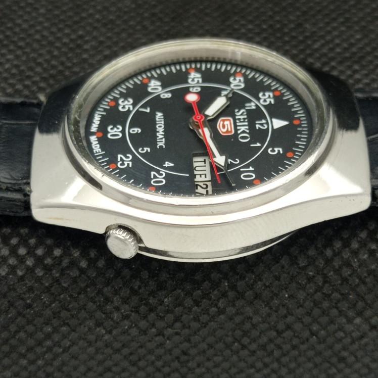 POUŽITÉ VINTAGE SEIKO 5 AUTOMATIC 6309A JAPONSKO PÁNSKÉ D/D ČERNÉ HODINKY 608i-a316819-2 SKU608i-a316819