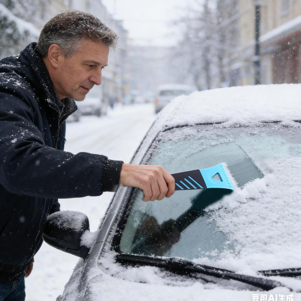 Snow Shovel For Car Ergonomic Small Multifunctional Auto Supplies Car Windshield Scraper For Truck SUV Vehicle Roof Urgency