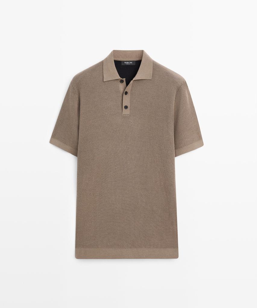 Masimodutti Textured 100% Cotton Polo Shirt