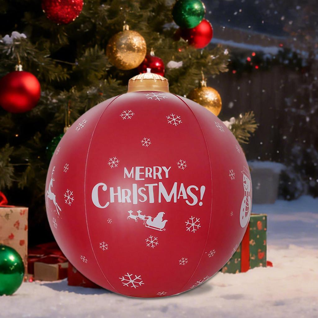Giant PVC Balls Inflatable Christmas Ornaments Weather-Resistant Home Decor for Holiday Events Celebrations Porch Door Tree