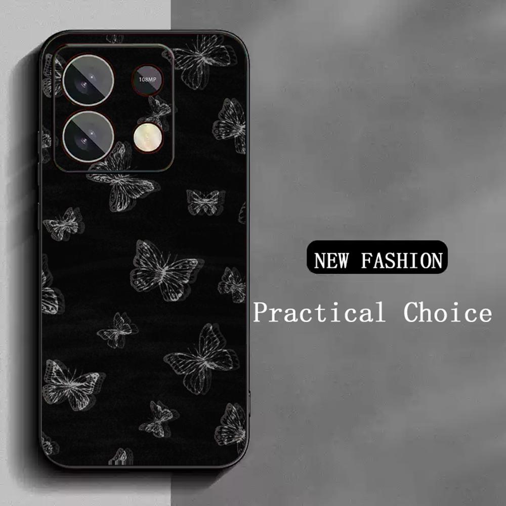 Fashion personal Butterfly pattern design Phone Case For Redmi Note 14 13 12 11 Pro Plus S 5G 14C A3 Soft Black Phone Cover
