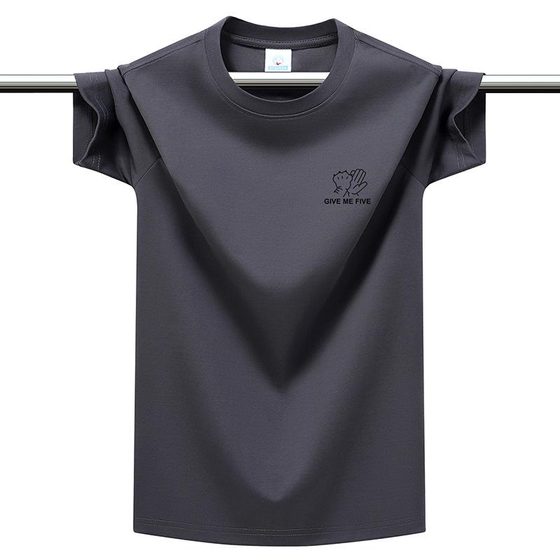 Herren Plus Size Baumwoll-T-Shirt Einfach Rundhalsausschnitt Kurzarm Locker Atmungsaktiv Sommer Freizeit Oberteile M-6XL