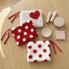 Dustproof Cosmetic Storage Bag Heart-shaped ID Card Holder Wide Opening Plush Coin Purse  Travel