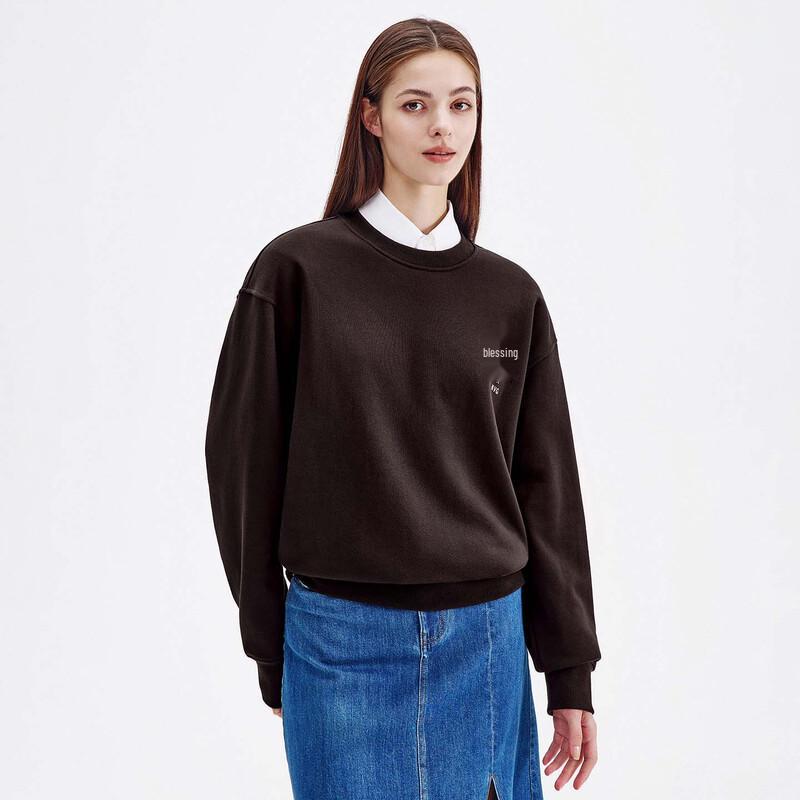 NVG.YOUNG Mou Xiang Co-branded Women's Crewneck Cotton Sweatshirt