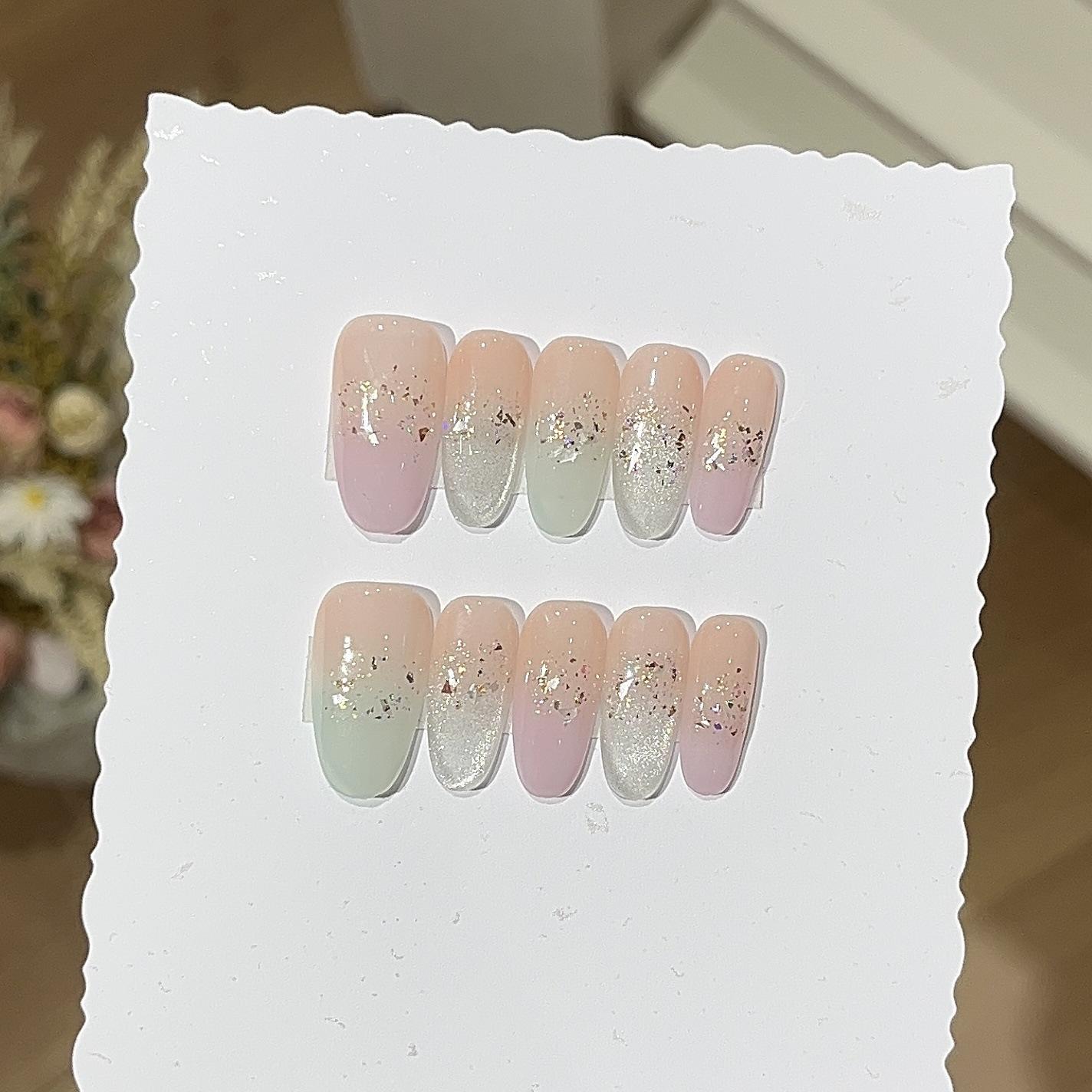 

Mint Garden Spring Yin Qi Candy Color Ice Transparent and Agile Sexy Blinking Gold Foil Sequins Wear Armor L