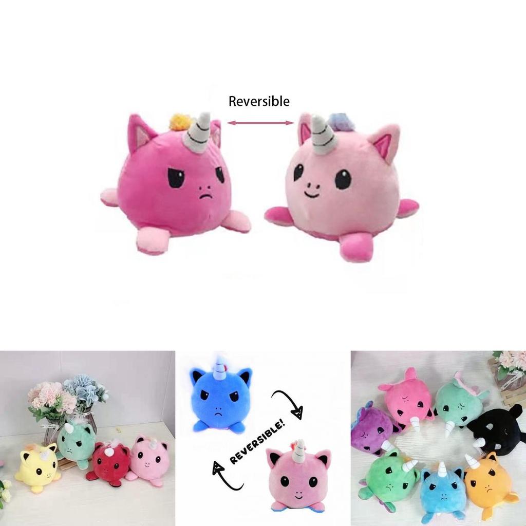 Magical Reversible Unicorn Plush Doll Luxurious Soft Material With Feather Cotton Filling For Comfort
