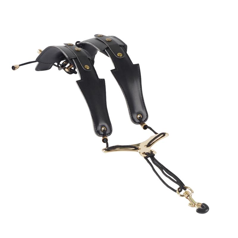 

Плечевой ремень для саксофона. Двойной плечевой ремень с мягкой подкладкой, уменьшающий нагрузку на шею, с металлической балкой.