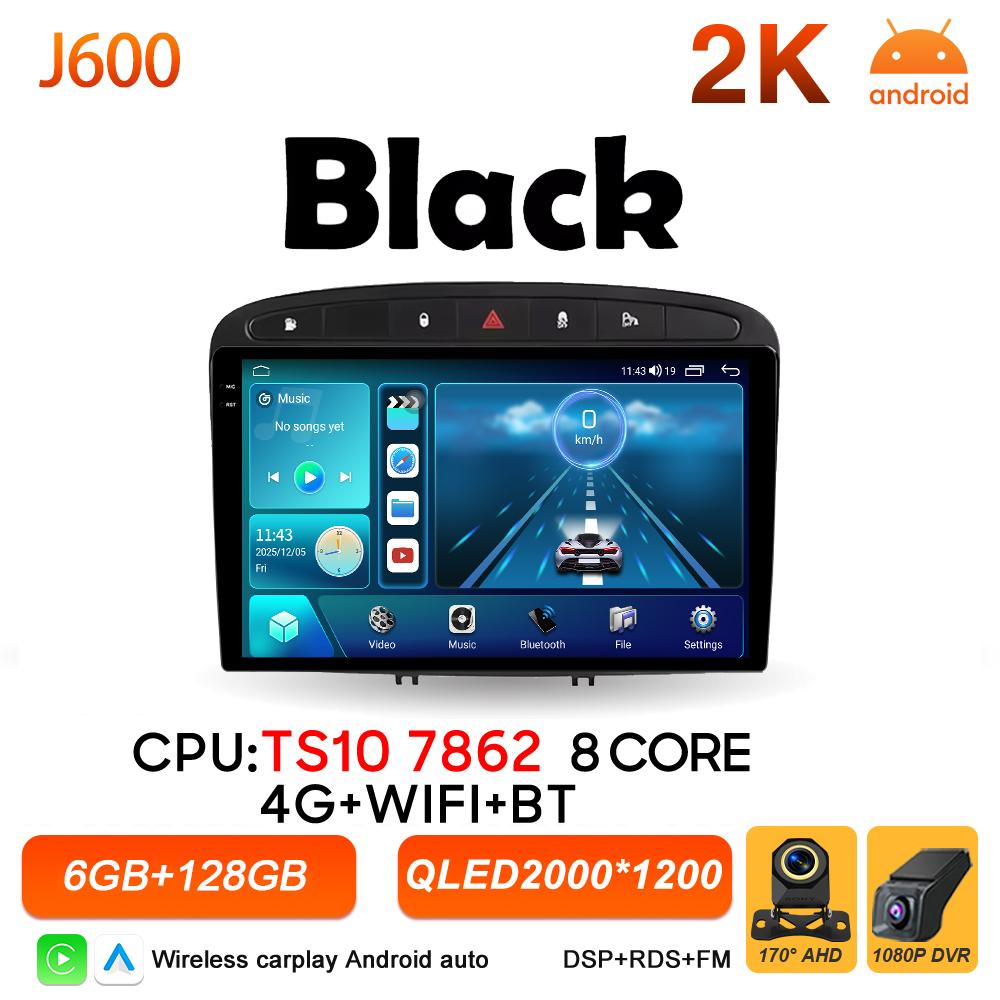 Android 16 Carplay For Peugeot 308 308SW 408 2007 2008 2009 2010 2011 - 2020 Multimedia Player Bluetooth DVD 2k Touch Screen 5G