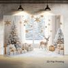 Christmas Tree  Snowy Window Decoration Background Winter Backdrop Decorations For Photo Studio Photo Booth Christams Party