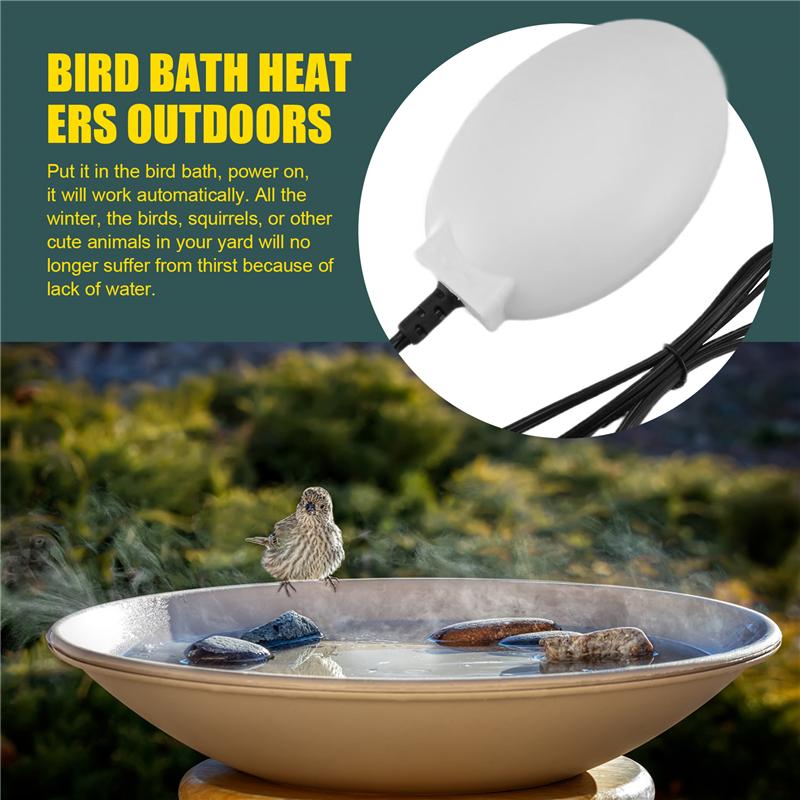 ABWR-Bird Bath Heaters Outdoors In Winter With Thermostatically Controlled & Auto Shut US Plug