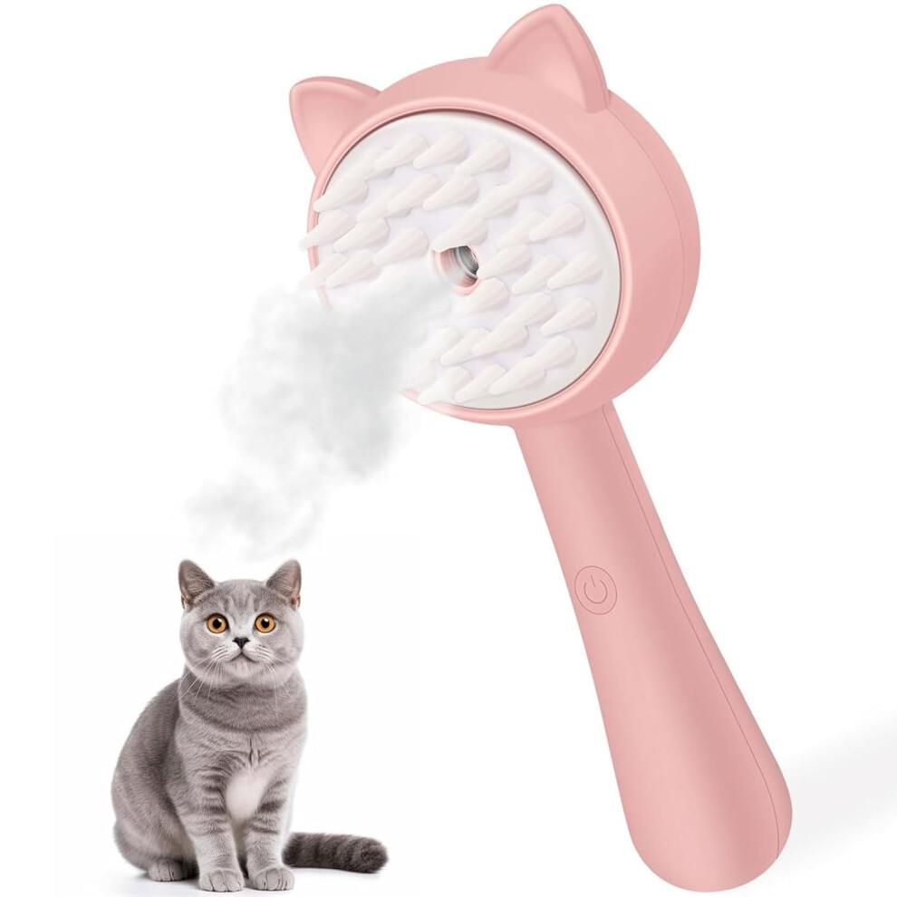 Pet Cleaning and Grooming Mist Comb for Cats with Rechargeable Battery, Removes Loose Hair, Cat Massage Tool