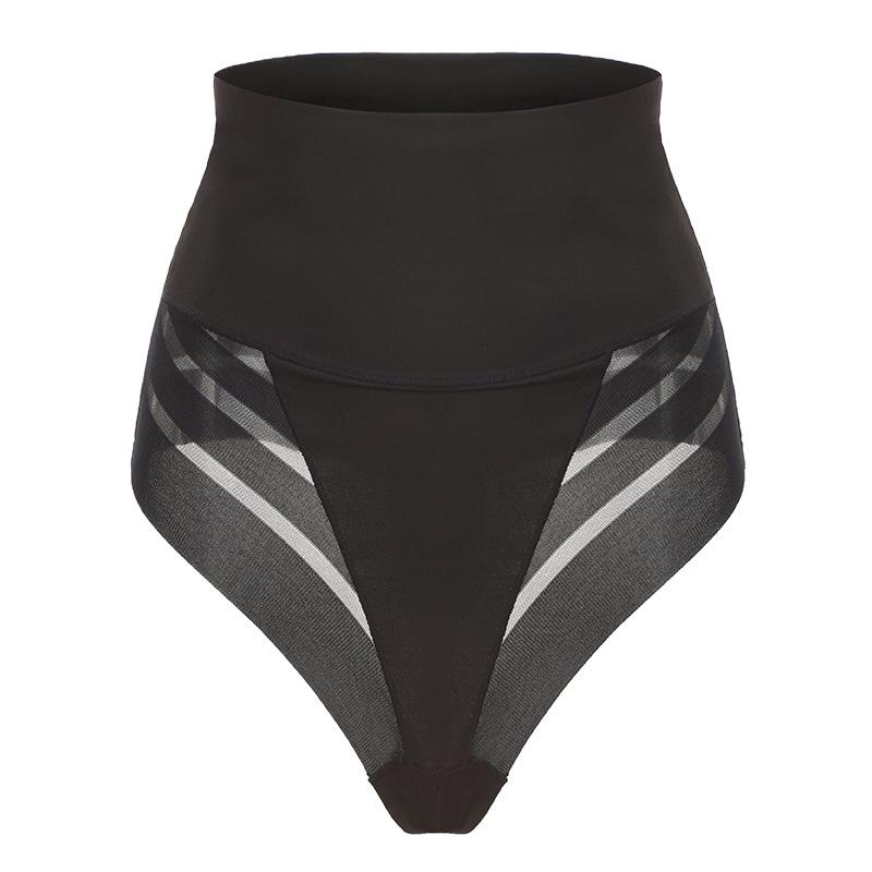 Women's High-Waisted Mesh Thong Shapewear with Tummy Control and Butt Lift