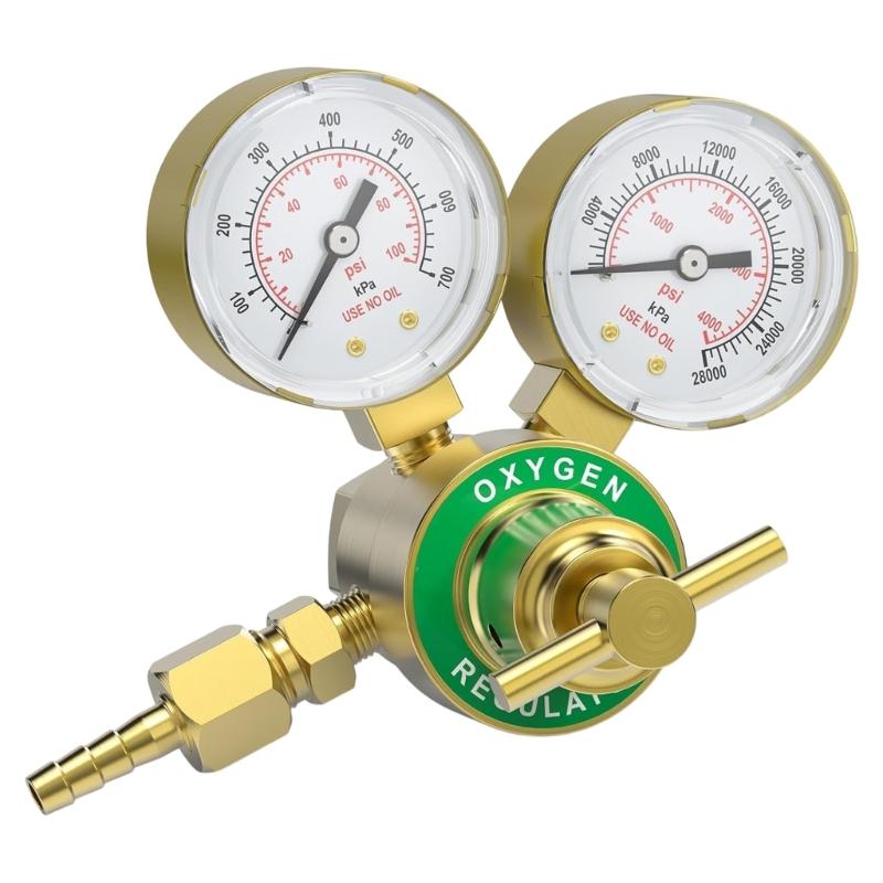 Professional Copper Construction Pressure Regulator Gauge Equipped with T Handle for Easy Manual Control in Gas Systems