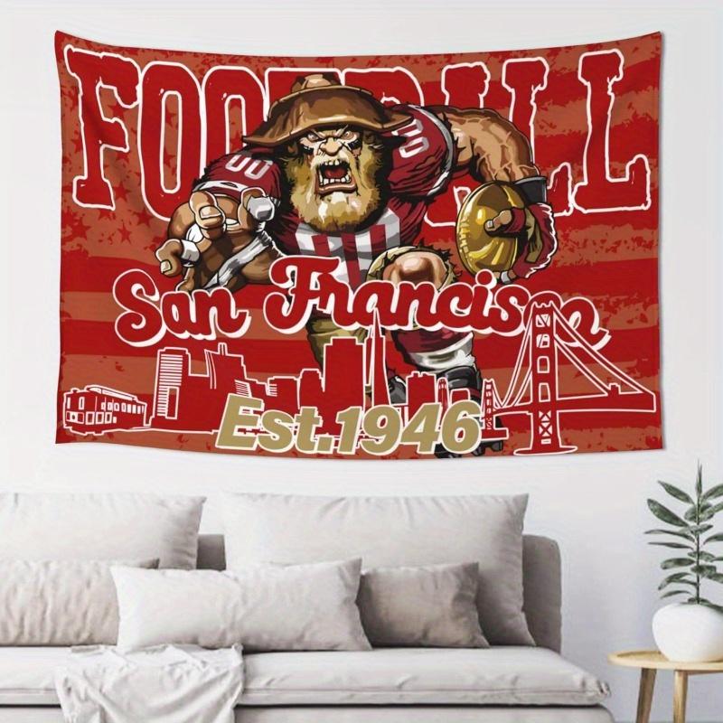 VIKAMA Ретро Сан-Франциско Американский Футбол Гобелен Украшение Стены Гостиной Общежития Домашнее Украшение 74x94cm(29x37in)