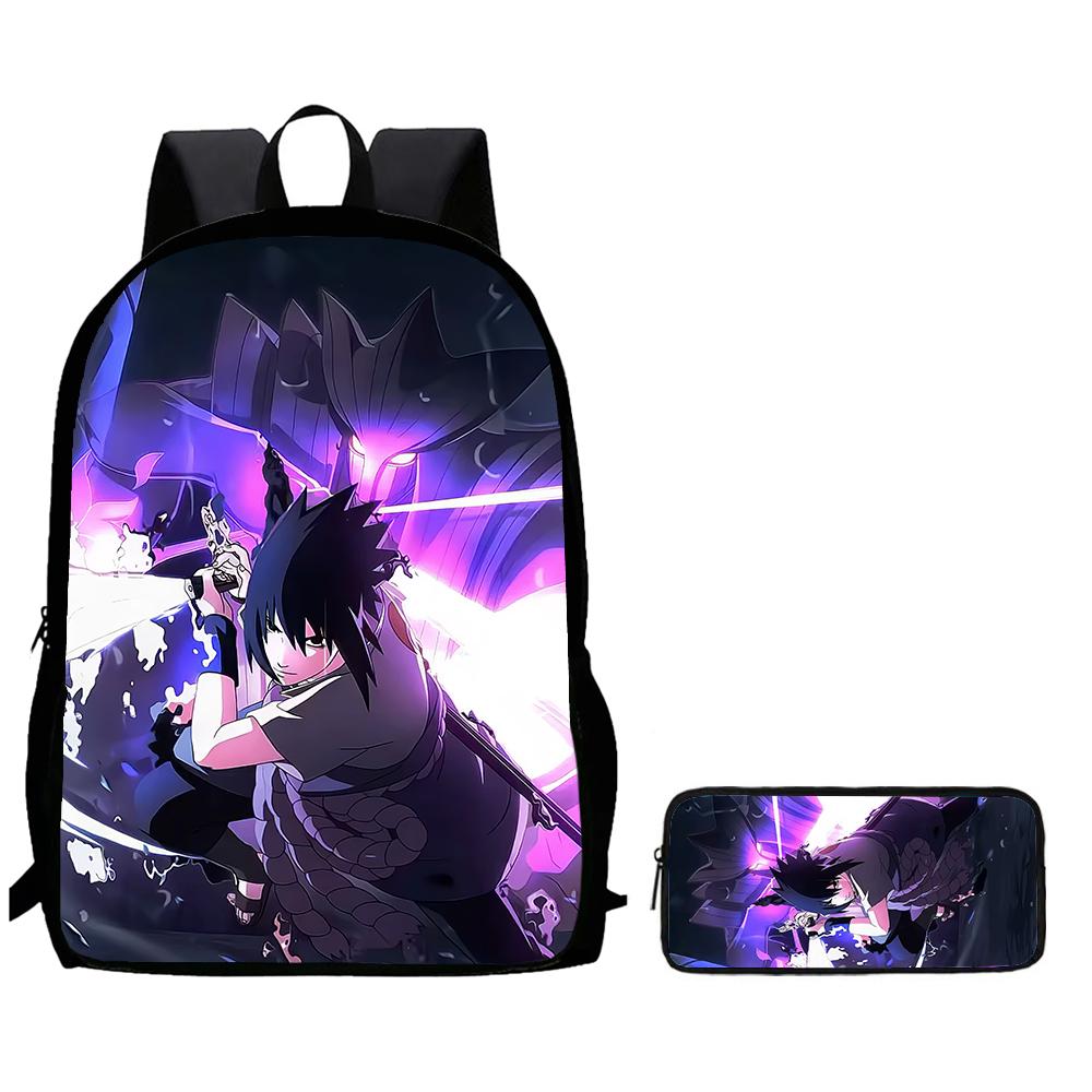 2Pcs Set Kids Backpack With Pencil Bag, Cartoon NARUTO School Bag For Boys Girls Aged 6-10, Durable Lightweight School Backpack.