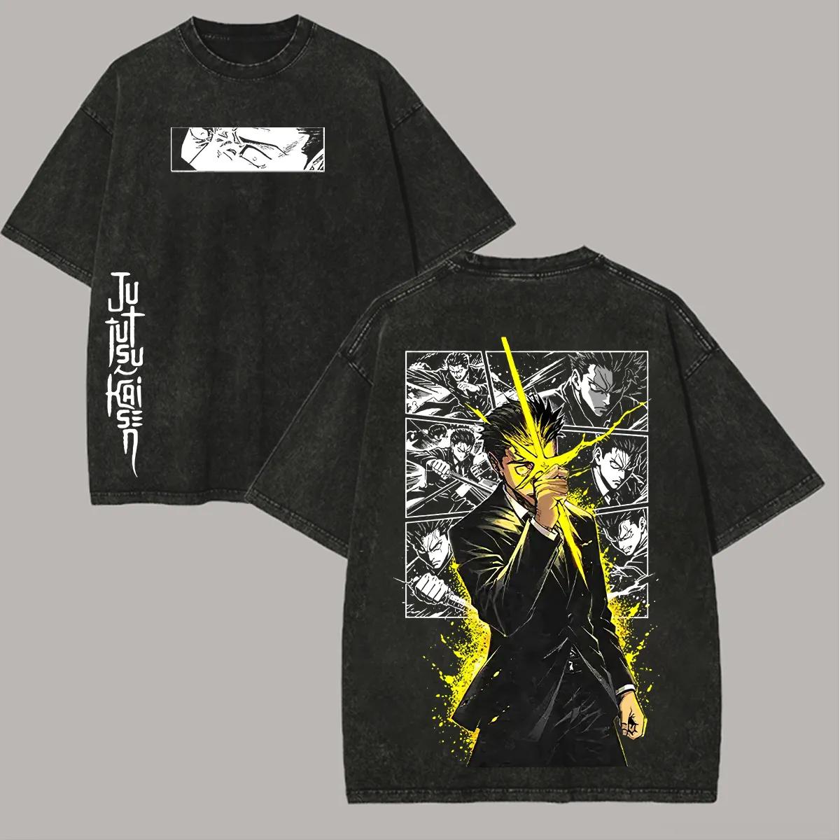 

Jujutsu Kaisen Hiromi Higuruma T-shirt Manga Printed Washed T Shirt Summer Short Sleeve Casual Cotton Tees Tops Men s Clothing S