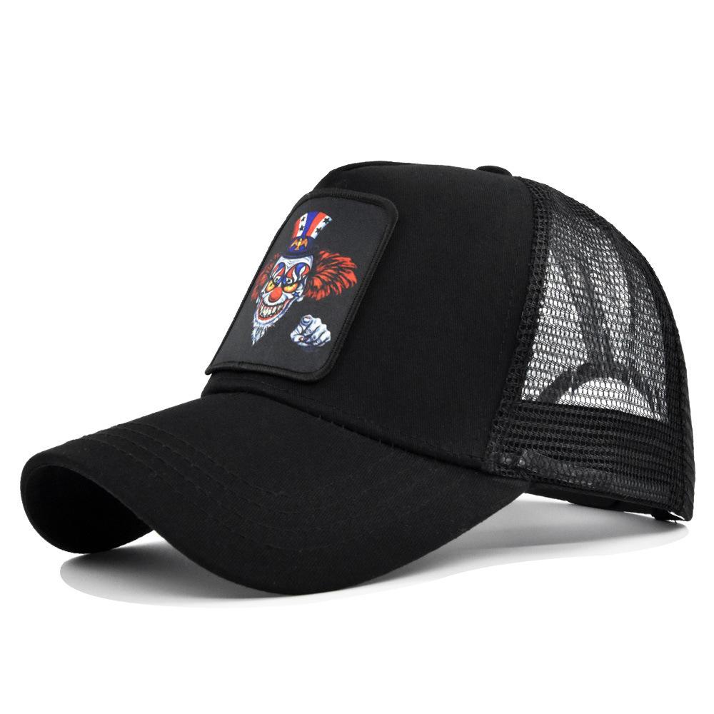 Embroidered baseball cap clown peaked cap mesh cap stylish curved brim sun hat mesh cap Adjustable