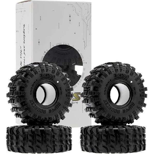 1.0 Tires - MS6 MPRO Pin Tires for TRX4M SCX24 FCX24 AX24 1/24 1/18 RC Crawler, 0.79/2.36/R1.0, #M1002
