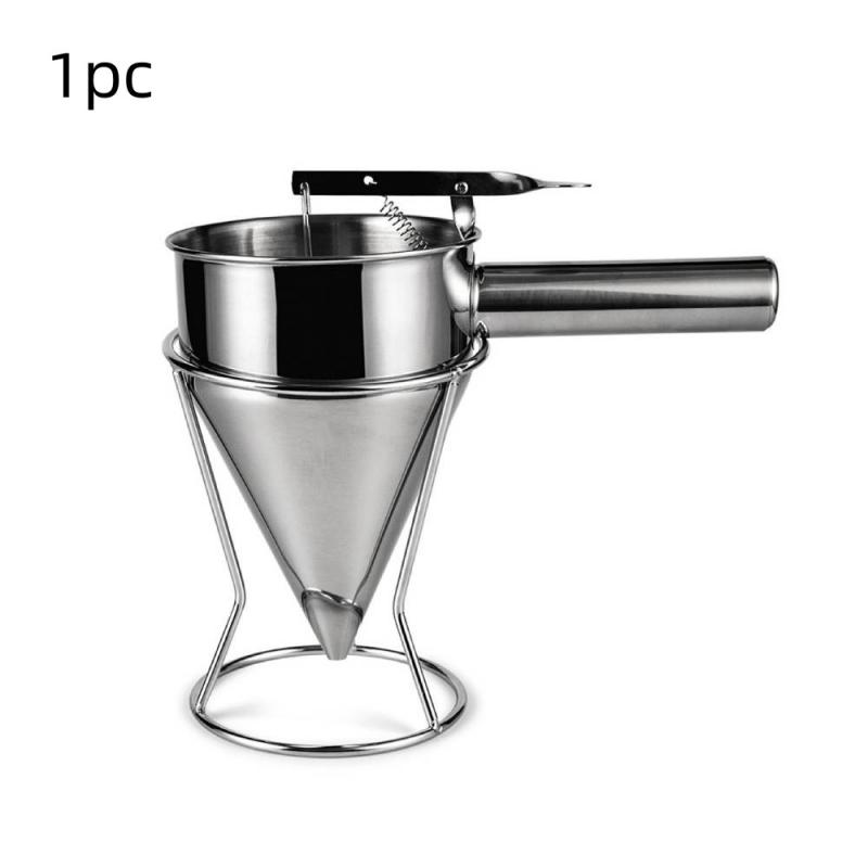 Stainless Steel Piston Funnel With Support Octopus Balls Tool For Sauce Drip Cream Dosing Funnel For Kitchen Home Supplies Tools